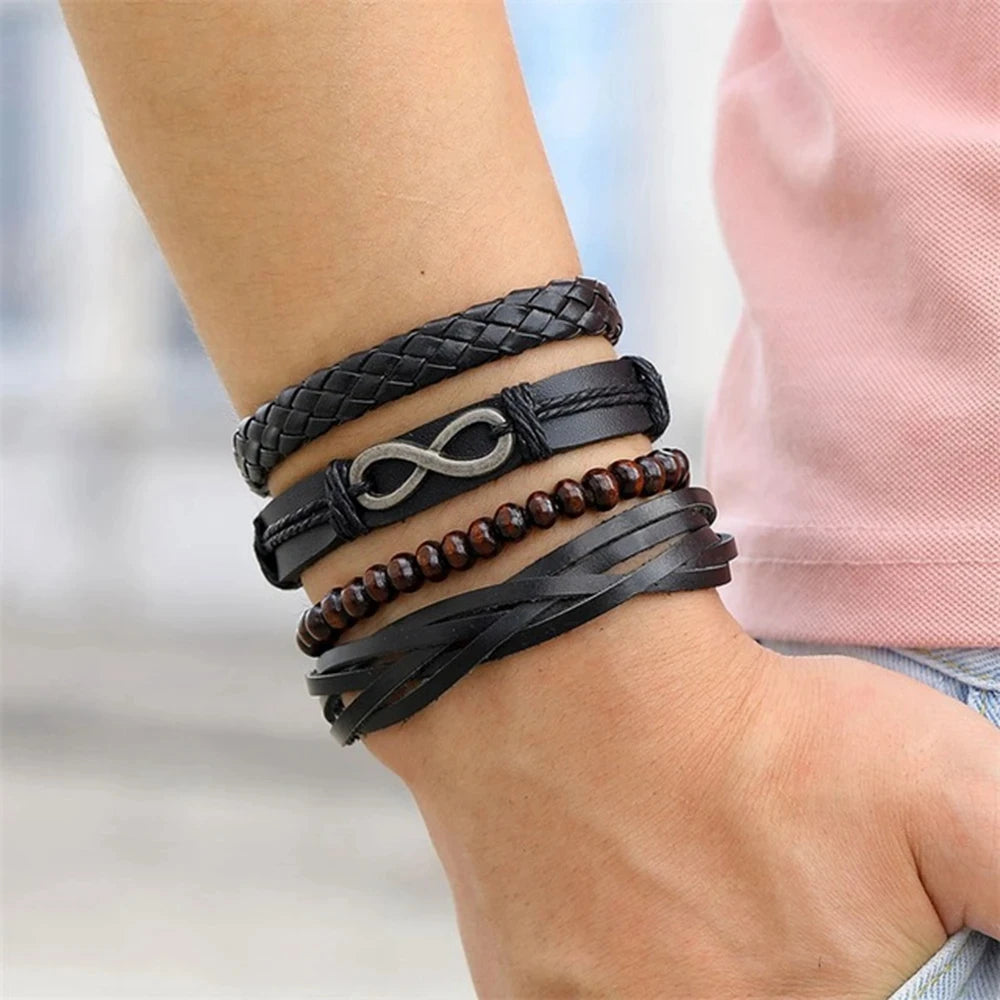 Braided Wrap Leather Bracelet
