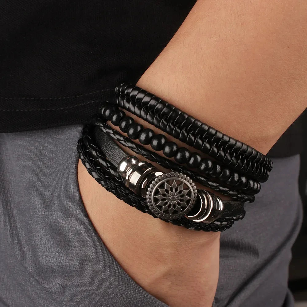 Braided Wrap Leather Bracelet