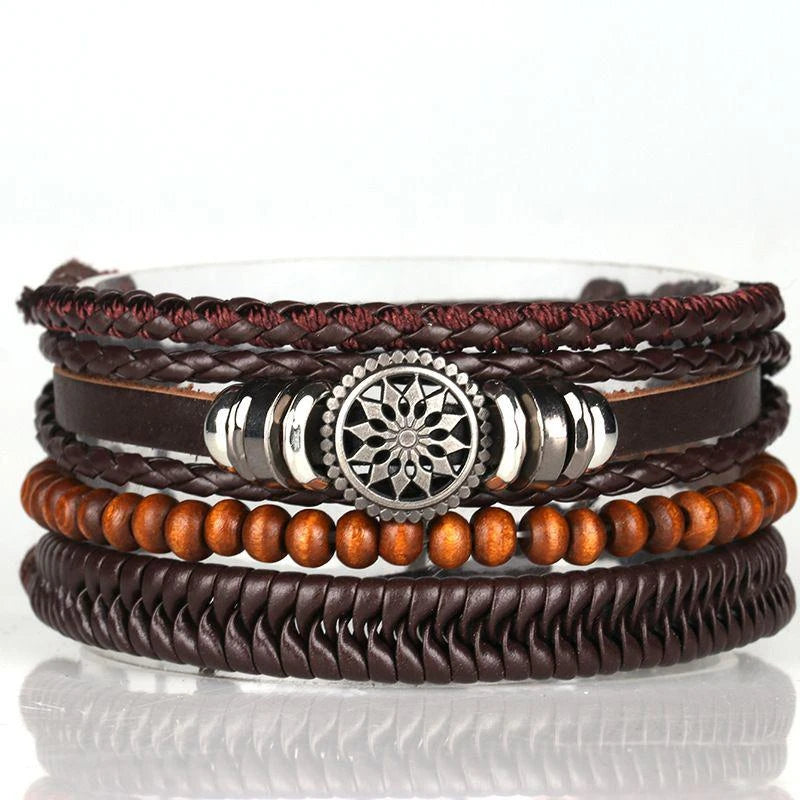 Braided Wrap Leather Bracelet