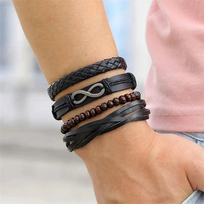 Braided Wrap Leather Bracelet