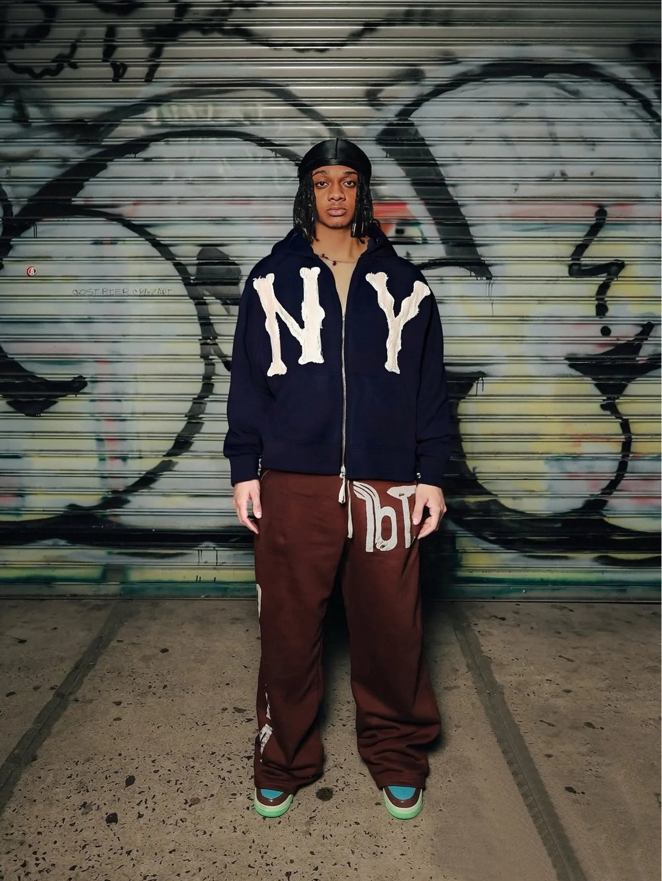 NY Embroidery Zip Up Hoodie