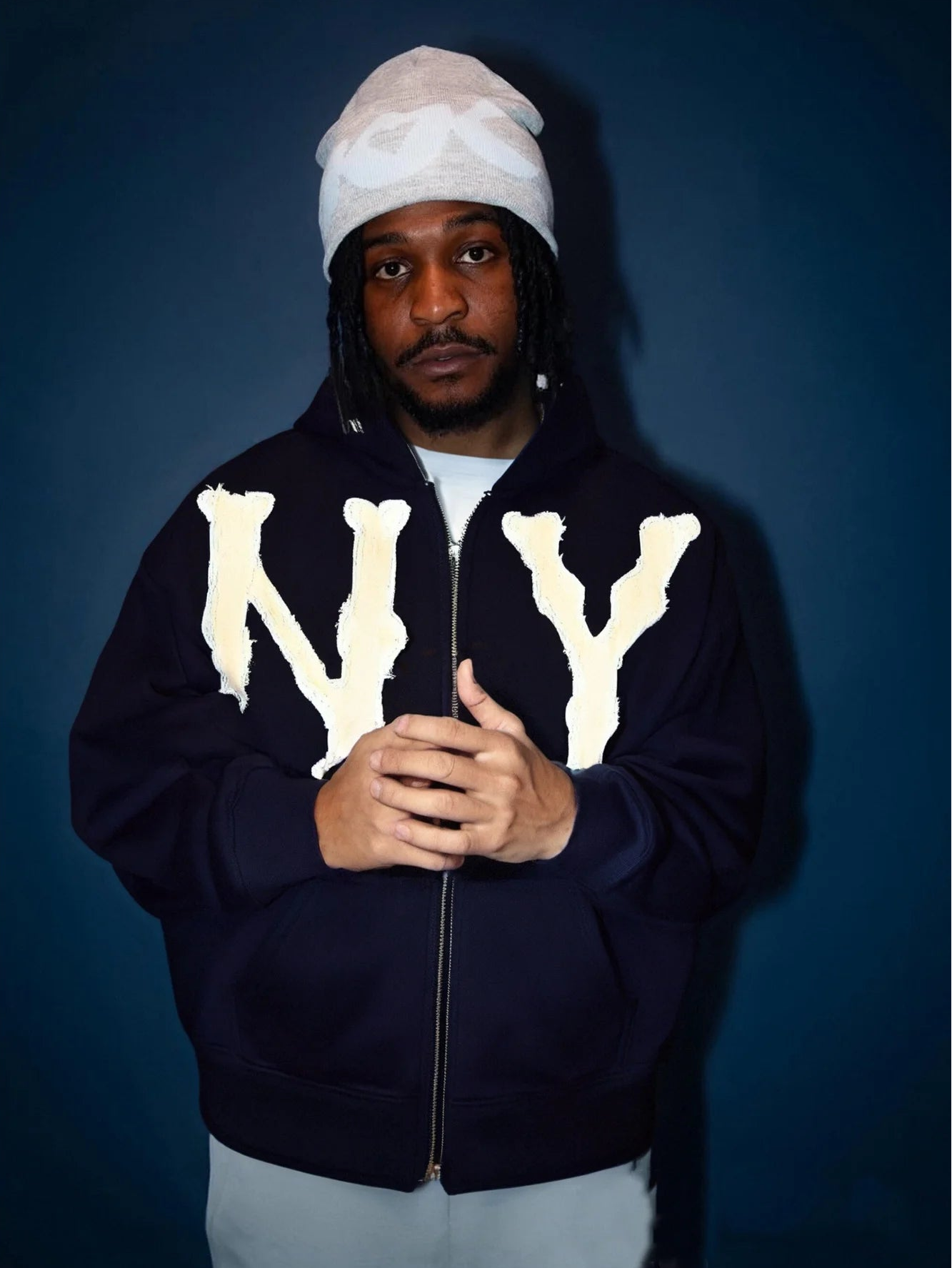 NY Embroidery Zip Up Hoodie