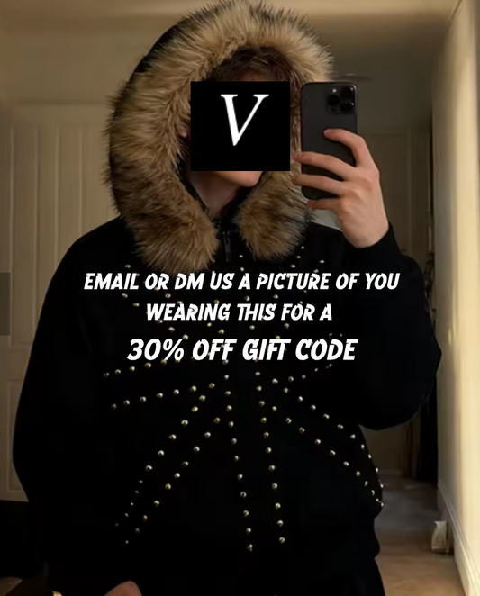 Studded Riot Fur Zip