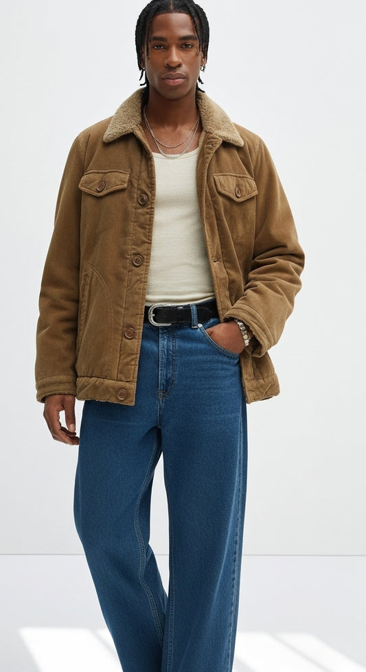 Urban Corduroy Fur Coat