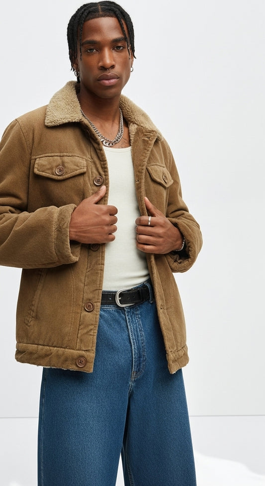 Urban Corduroy Fur Coat