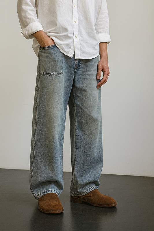 Classic Wide-Leg Retro Jeans